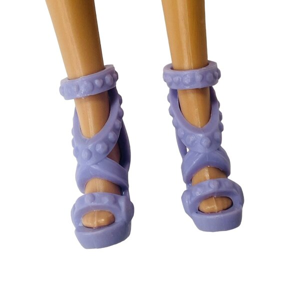 Pop Star Purple Barbie Doll Heel Open Toe Stappy Slip on Shoes - Picture 9 of 9